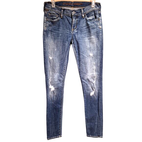 Citizens of Humanity Jeans Women's Avedon Size 28 Distressed Low Rise Skinny Leg - Picture 1 of 15